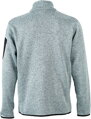 Pánská fleecová bunda James Nicholson knit fleece jacket men, šedá/červená, vel. XXL