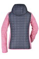 Dámská mikina JN Ladies Knitted Hybrid Jacket, růžová/šedá melange, velikost L