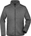 Pánská fleecová bunda James Nicholson knit fleece jacket men, stříbrná/tmavě šedá, vel. XL