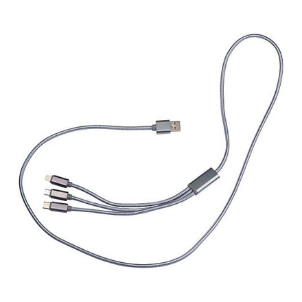 Nabíjecí kabel 4v1, koncovky USB, Micro USB, USB-C a lightning