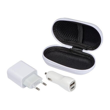 Cestovní sada typu USB + C v pouzdře, bílá