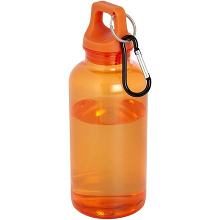 Transparentní láhev na pití s karabinou, 400ml, oranžová