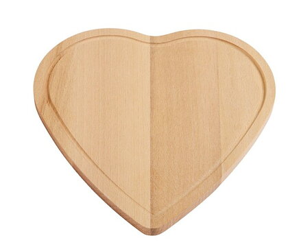 Dřevěné krájecí prkýnko ve tvaru srdce