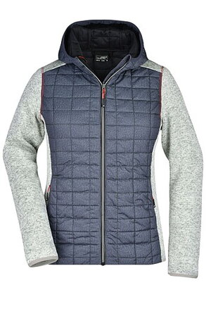 Dámská mikina JN Ladies Knitted Hybrid Jacket, sv.šedý melír/tmavě šedá, velikost L