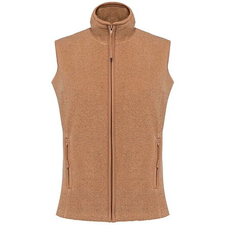 Dámská mikrofleecová vesta Kariban fleece vest women, hnědý melír, vel. M