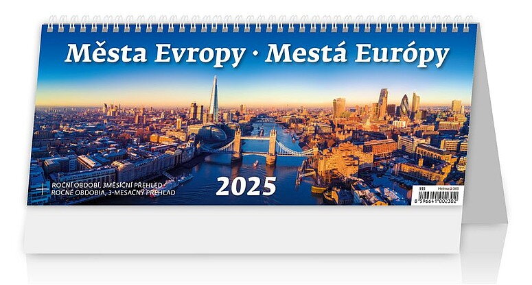 Města Evropy 2025, stolní kalendář