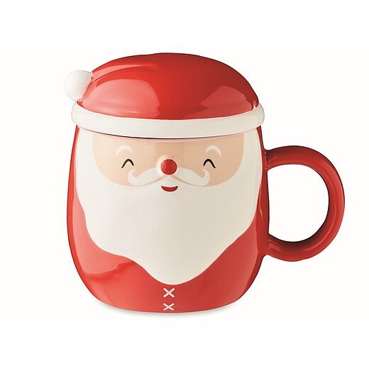 Keramický hrnek s víčkem, motiv Santa Claus, 370ml