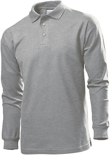 Polokošile STEDMAN POLO LONG SLEEVE MEN tmavě šedý melír M