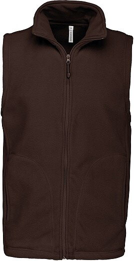 Pánská mikrofleecová vesta Kariban fleece vest men, hnědá, vel. 4XL