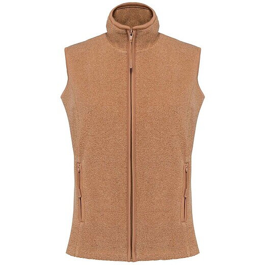 Dámská mikrofleecová vesta Kariban fleece vest women, hnědý melír, vel. L