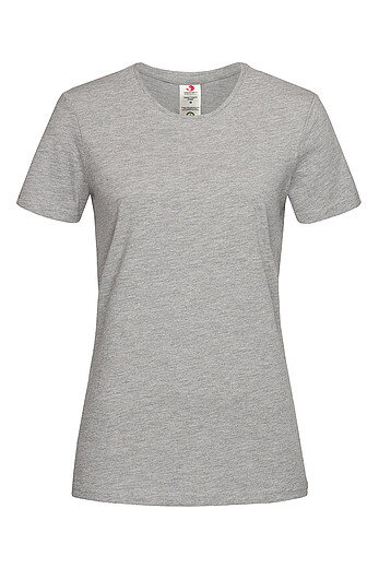 Dámské tričko STEDMAN CLASSIC-T ORGANIC WOMEN z bio bavlny, šedý melír, XS