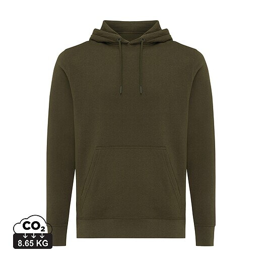 Unisex mikina s kapucí Iqoniq Rila, velikost S, khaki